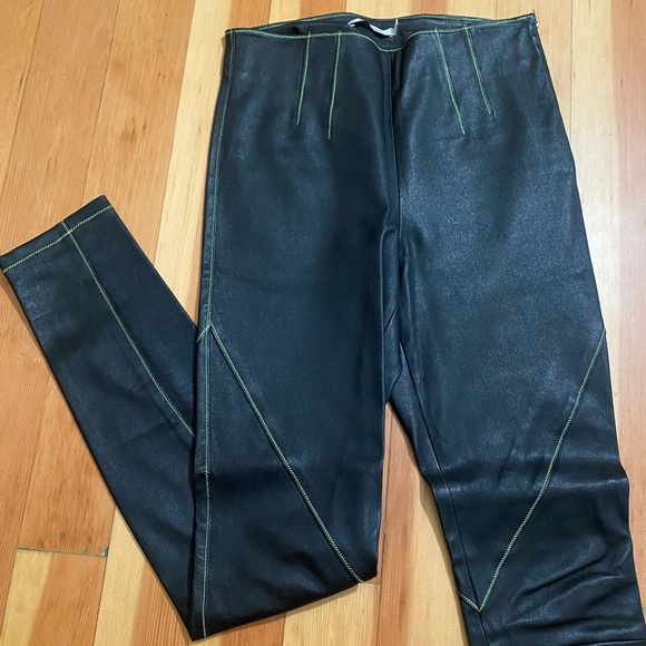 Alexander Wang leather pants with contrast stitching